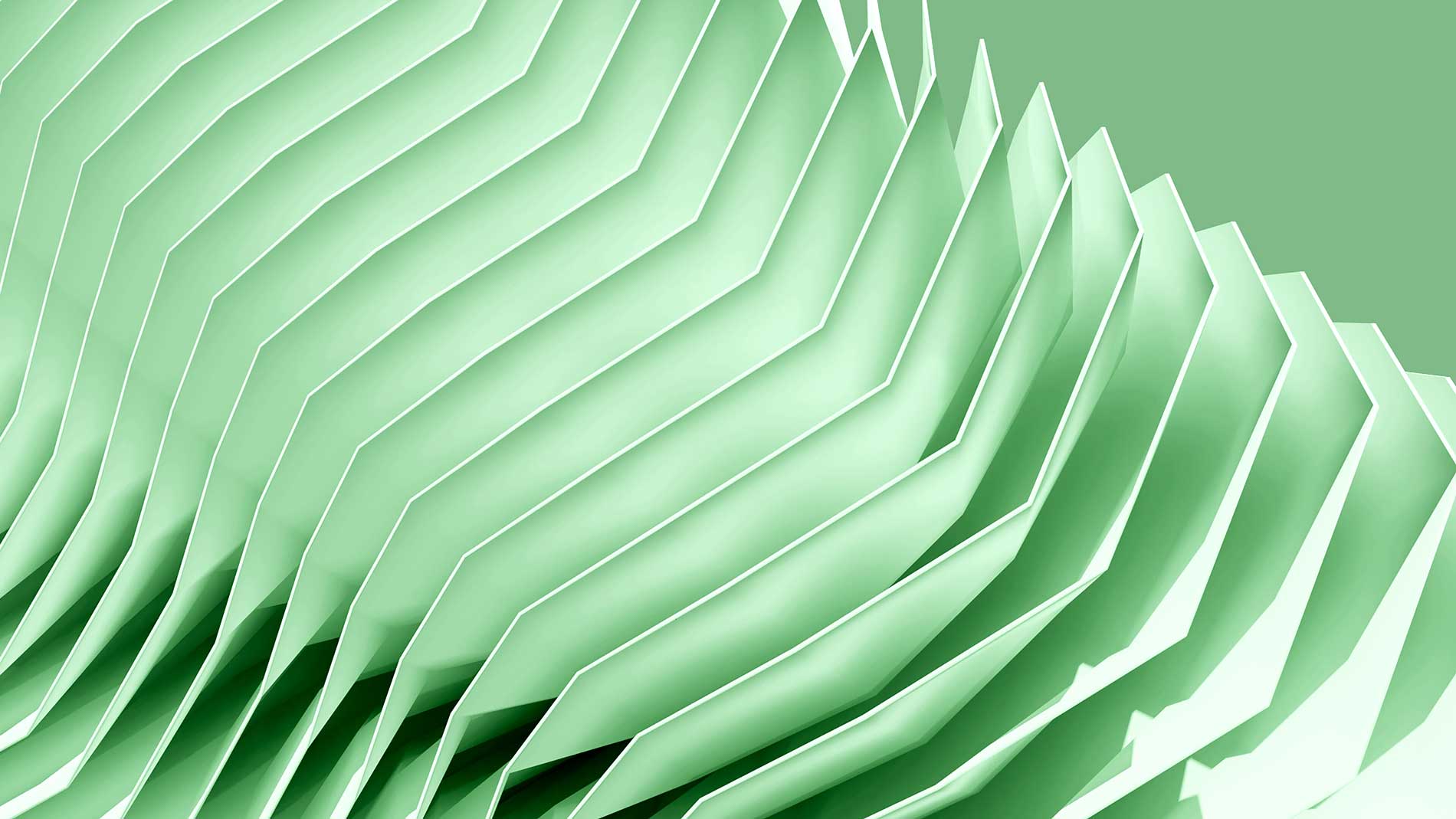 green origami like design