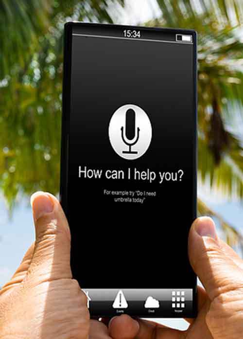 Person using voice search